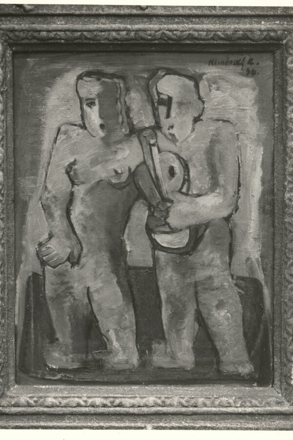 Robert Hliněnský, Zpěváci (název na výstavě v N. Městě 1980) olej na —